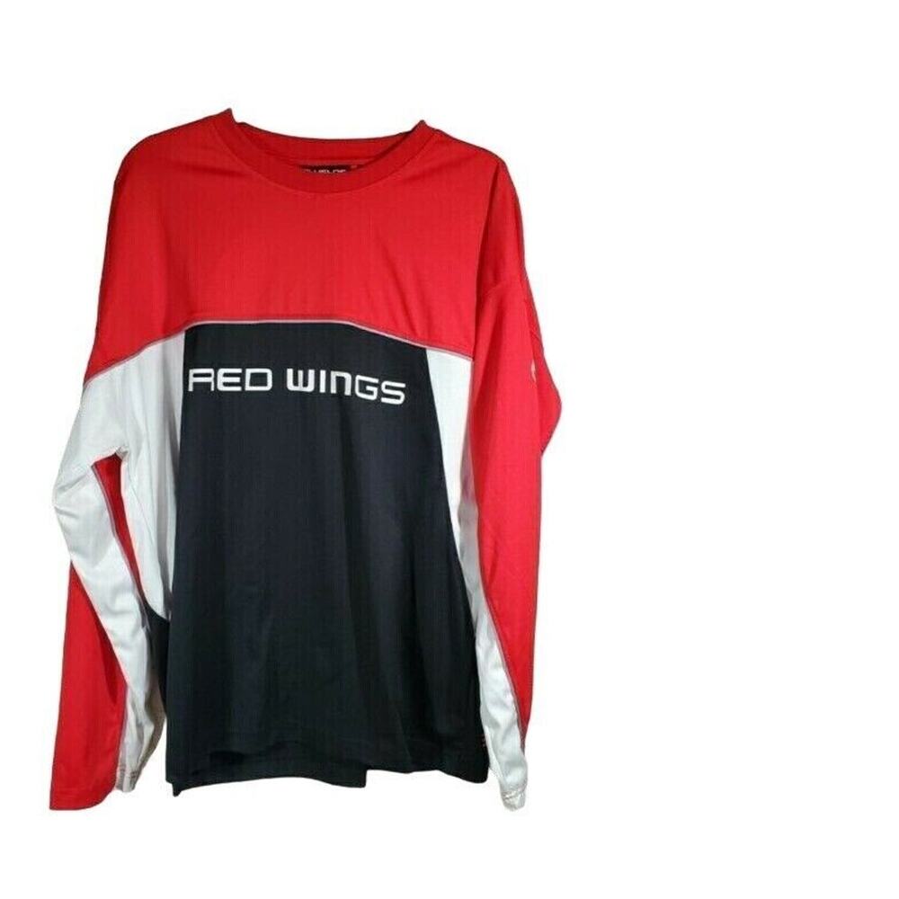 NHL Blueline Long Sleeve Shirt Large Mens Detroit Red Wings Hockey